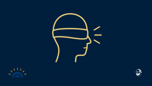 Grafik auf dunkelblauem Hintergrund: Ein stilisierter goldener Kopf mit verdeckten Augen symbolisiert eingeschränkte Wahrnehmung und vorschnelle Verallgemeinerungen. Unten links das Logo Augner Seminare, unten rechts das Signet Michael Augner.